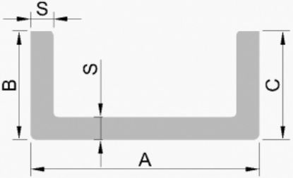 Obrázek Hliníkový U profil 50x30x2