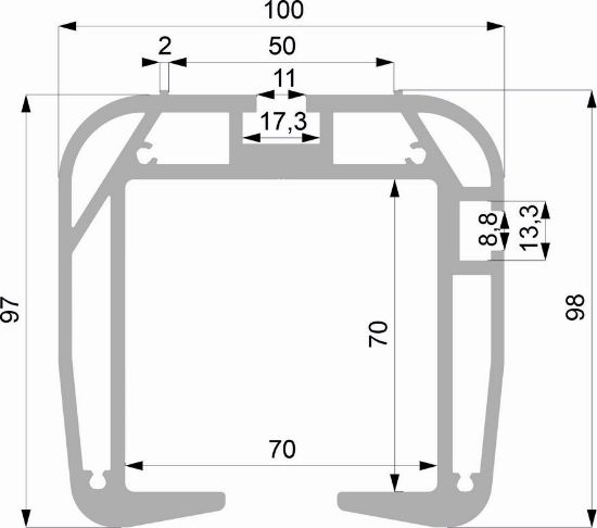 Obrázek Hliníkový profil Brána 100x98