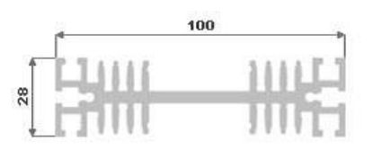 Obrázek Hliníkový chladič 100x28 3m