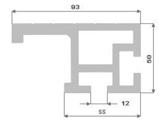 Obrázek Al profil - Pravítko 93x50 elox