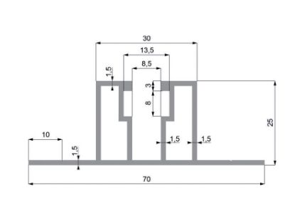 Obrázek Al profil Solar -  lišta M8