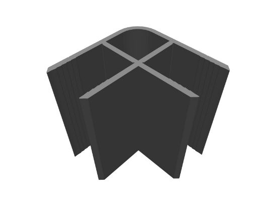 Obrázek Rohový profil  pro desky tl.25mm  černý elox 