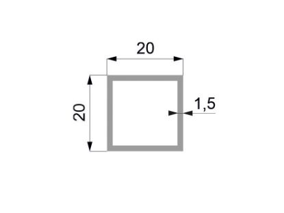 Obrázek Hliníkový jekl 20x20x1.5