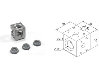 Obrázek Rohová spojka kostka 3D K30