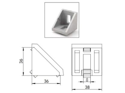 Obrázek Rohovník 38x36mm K40