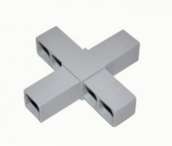 Obrázek Plast. spojka pro J40x40x2  KŘÍŽ šedá