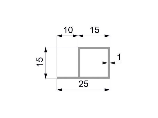 Obrázek Hliníkový jekl 15x15x1 s praporkem 