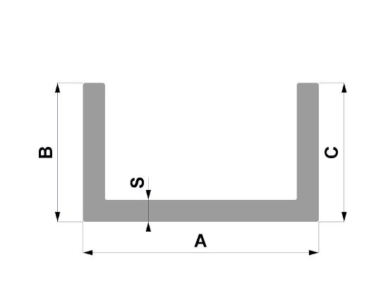 Obrázek Hliníkový U profil 35x35x2