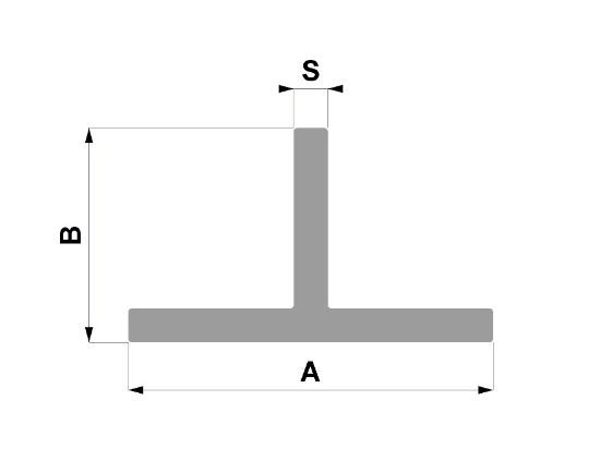 Obrázek Hliníkový T profil 80x45x2