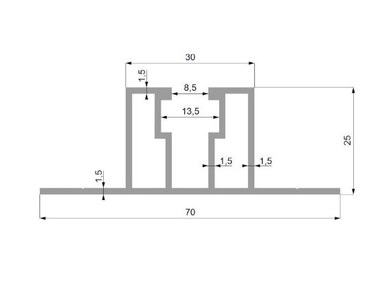 Obrázek Al profil Solar -  lišta "M8"