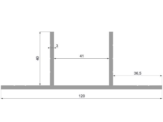Obrázek Al profil - "U" pro profily 40mm