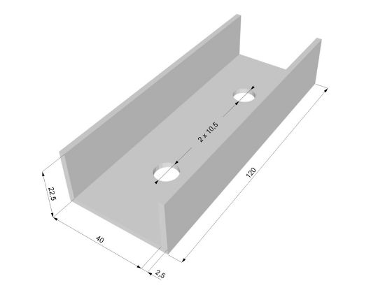 Obrázek Spojka Solar "U"45x25 pro profil 40mm